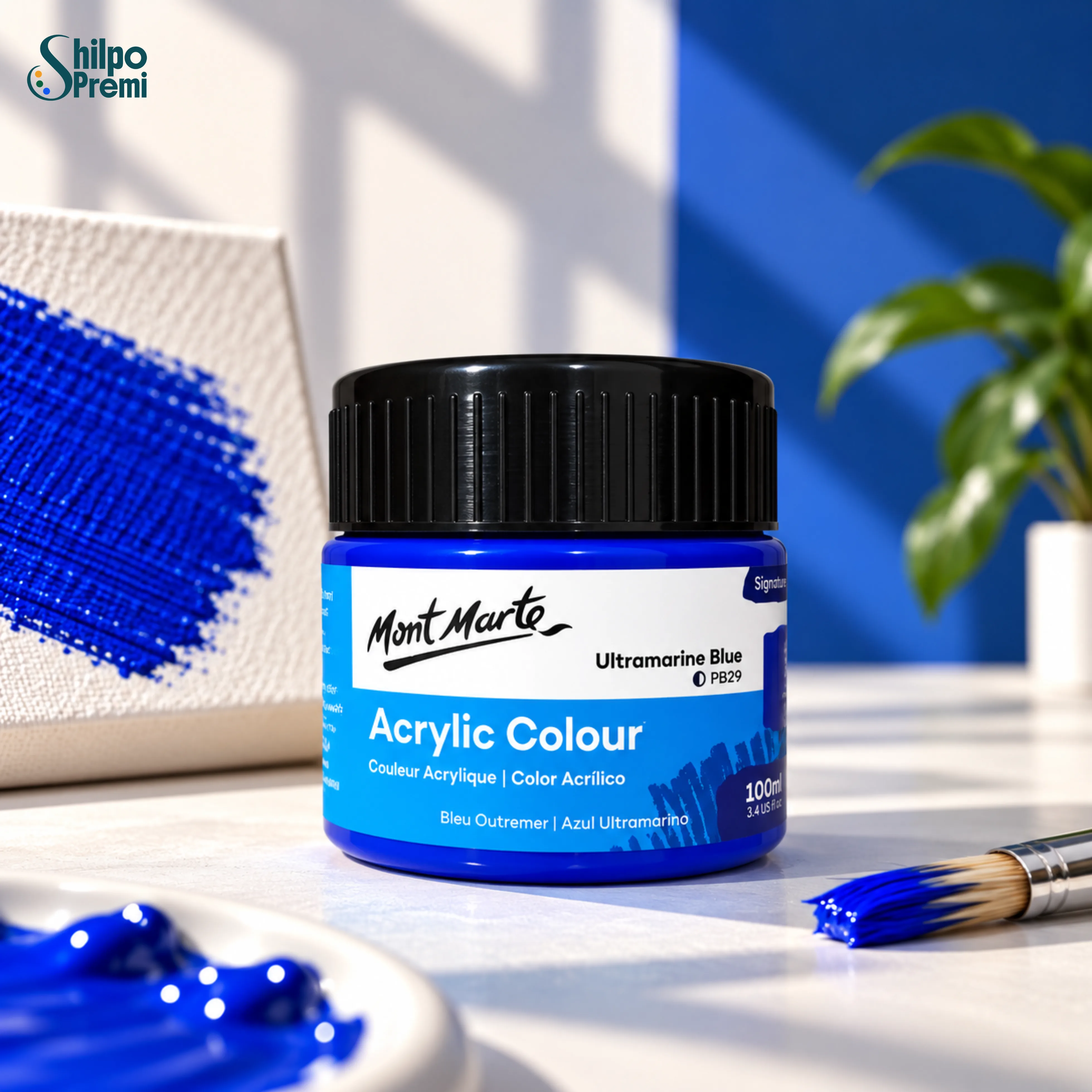 Mont Marte Acrylic Colour Paint Signature – Ultramarine Blue, 100ml
