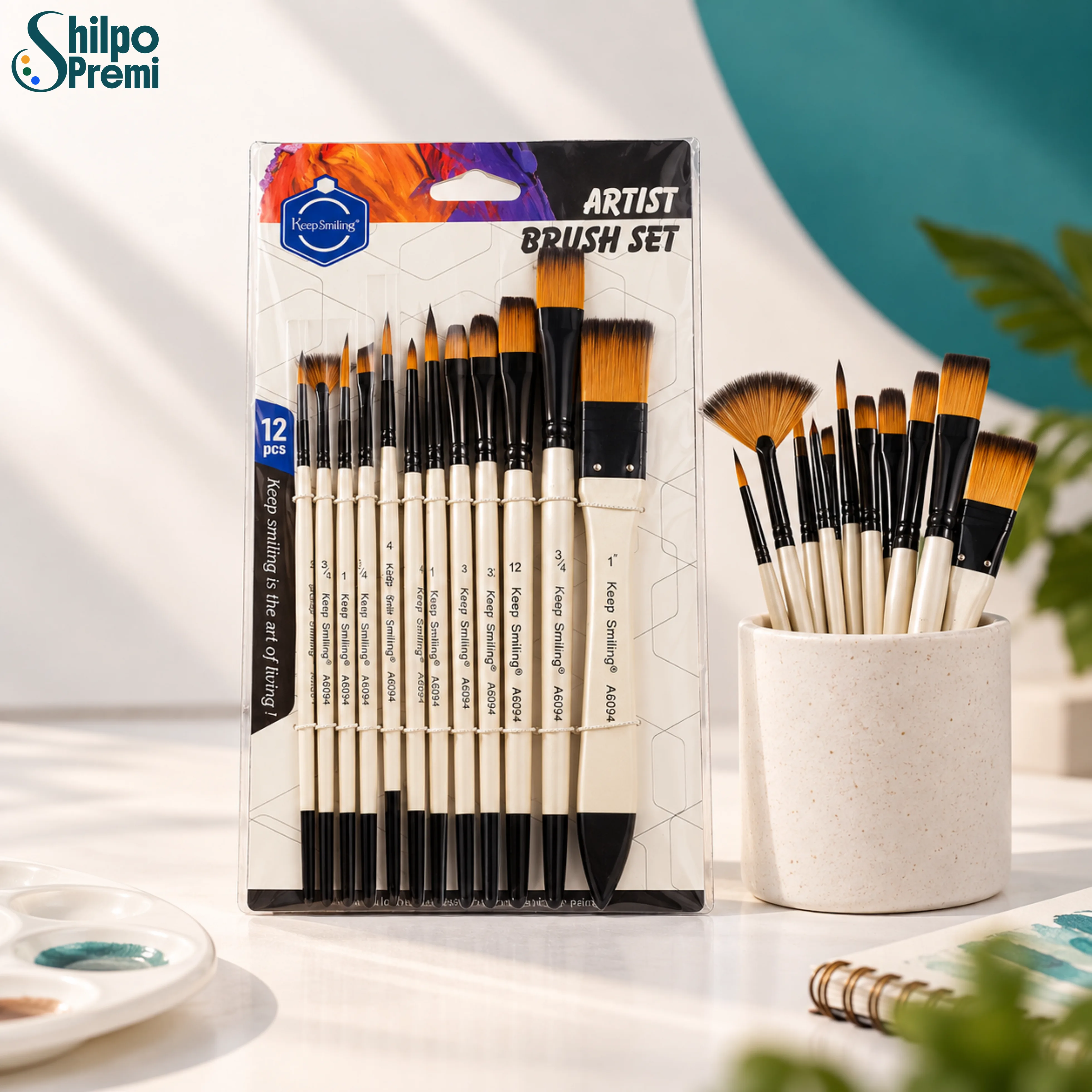 Keep Smiling Artist Brush Set – 12 Pcs (A6094)