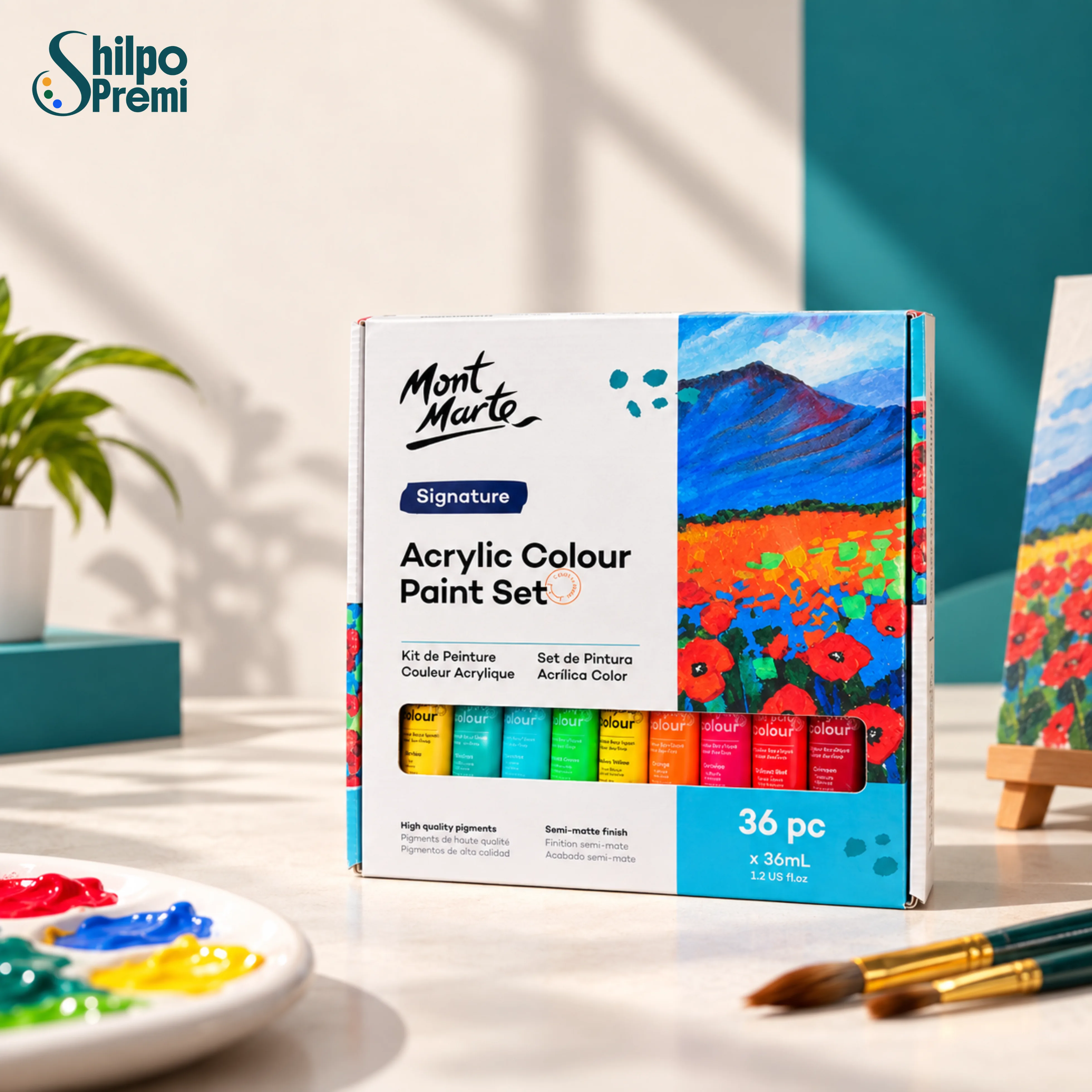 Mont Marte Signature Acrylic Colour Paint Set – 36 × 36ml