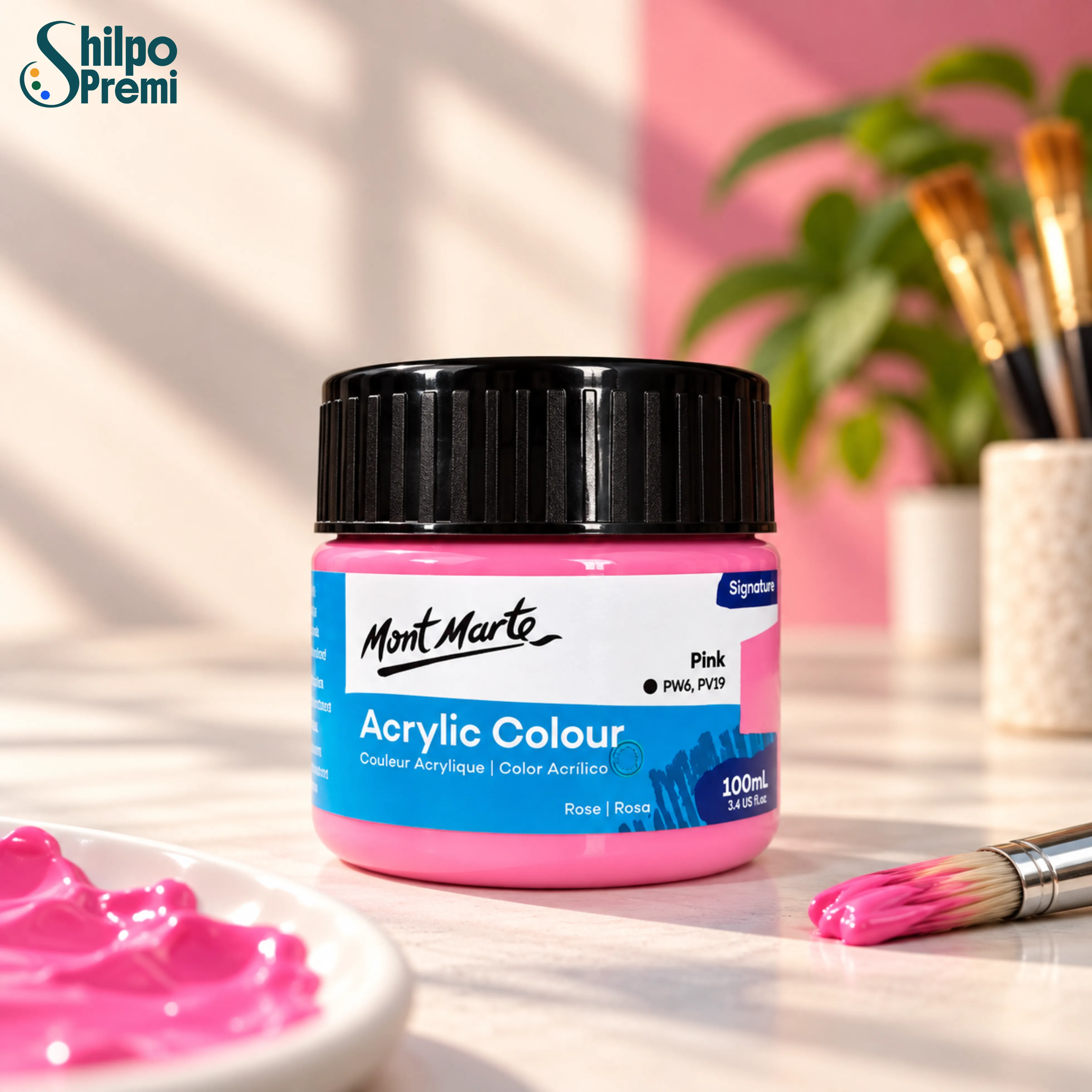 Mont Marte Acrylic Colour Paint Signature – Pink, 100ml