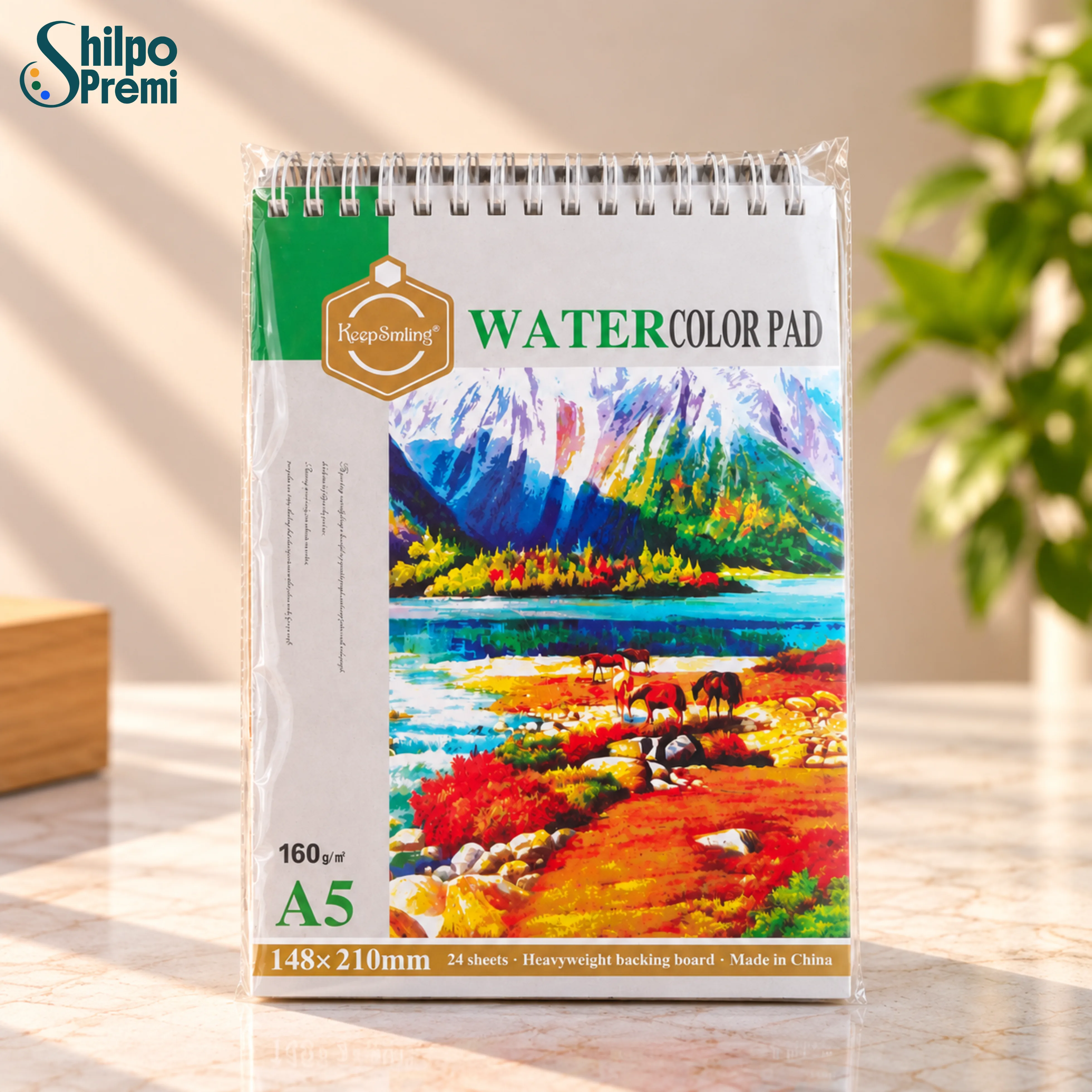 Keep Smiling Watercolor Pad A5 – 160 GSM, 24 Sheets