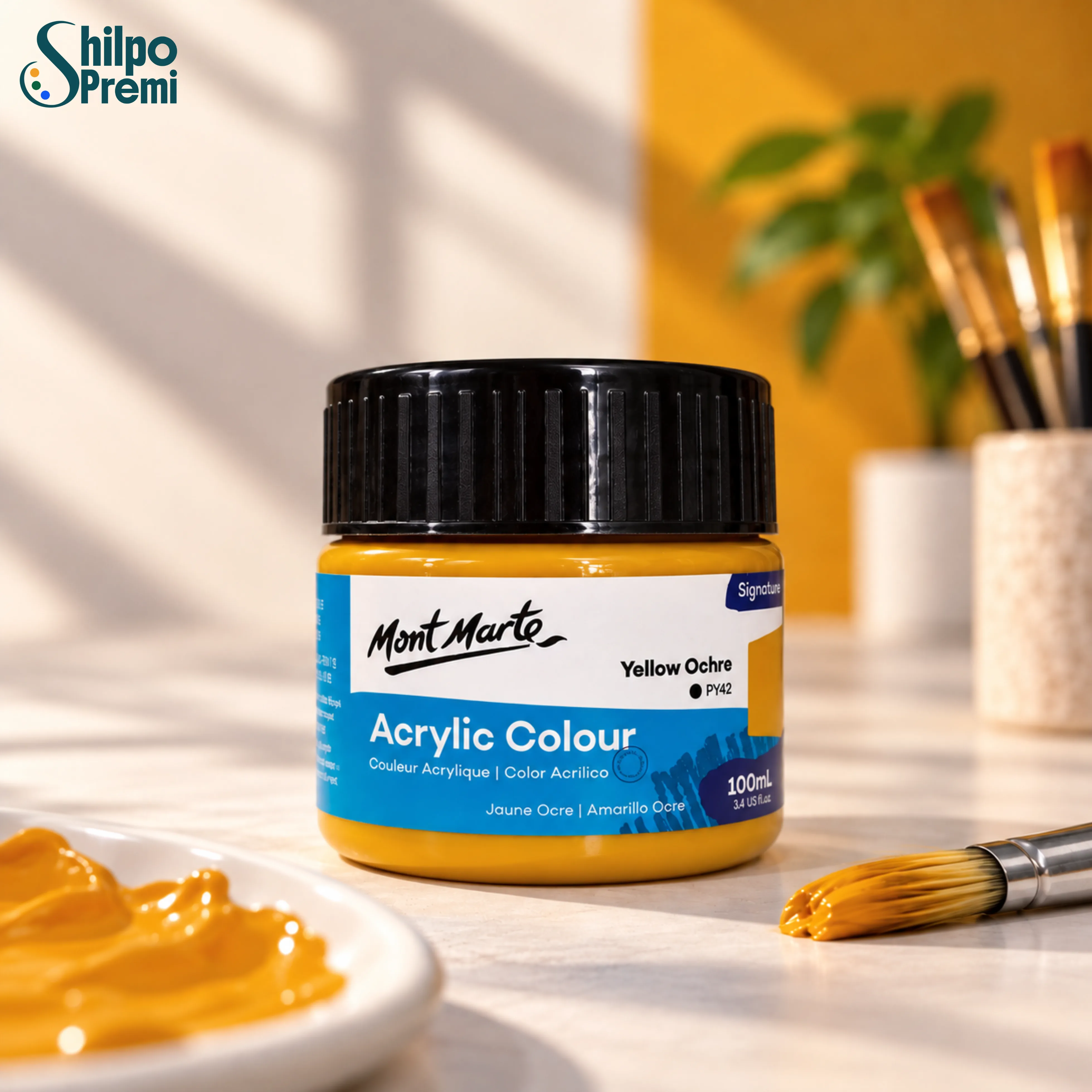 Mont Marte Acrylic Colour Paint Signature – Yellow Ochre, 100ml