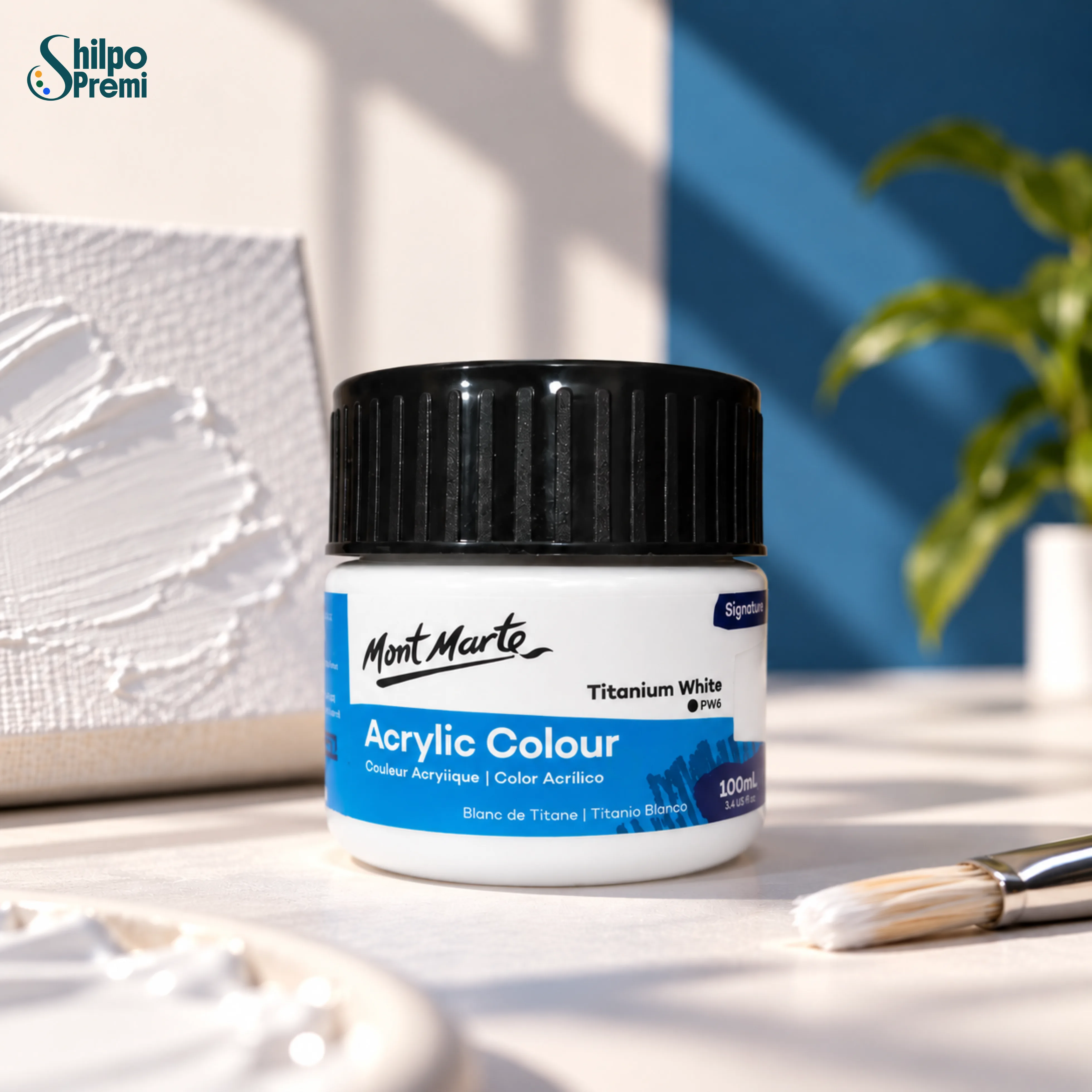 Mont Marte Acrylic Colour Paint Signature – Titanium White, 100ml