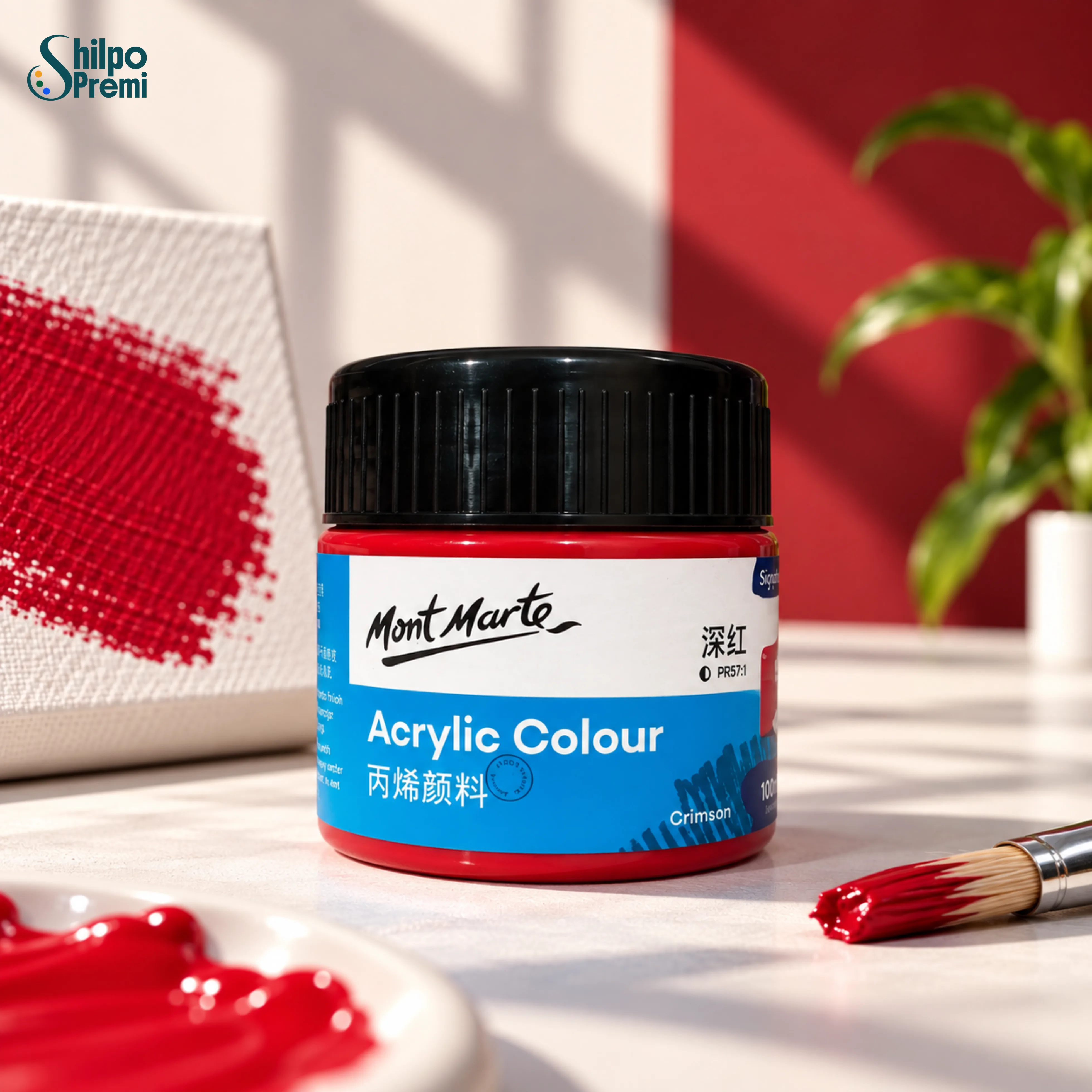 Mont Marte Acrylic Colour Paint Signature – Crimson, 100ml