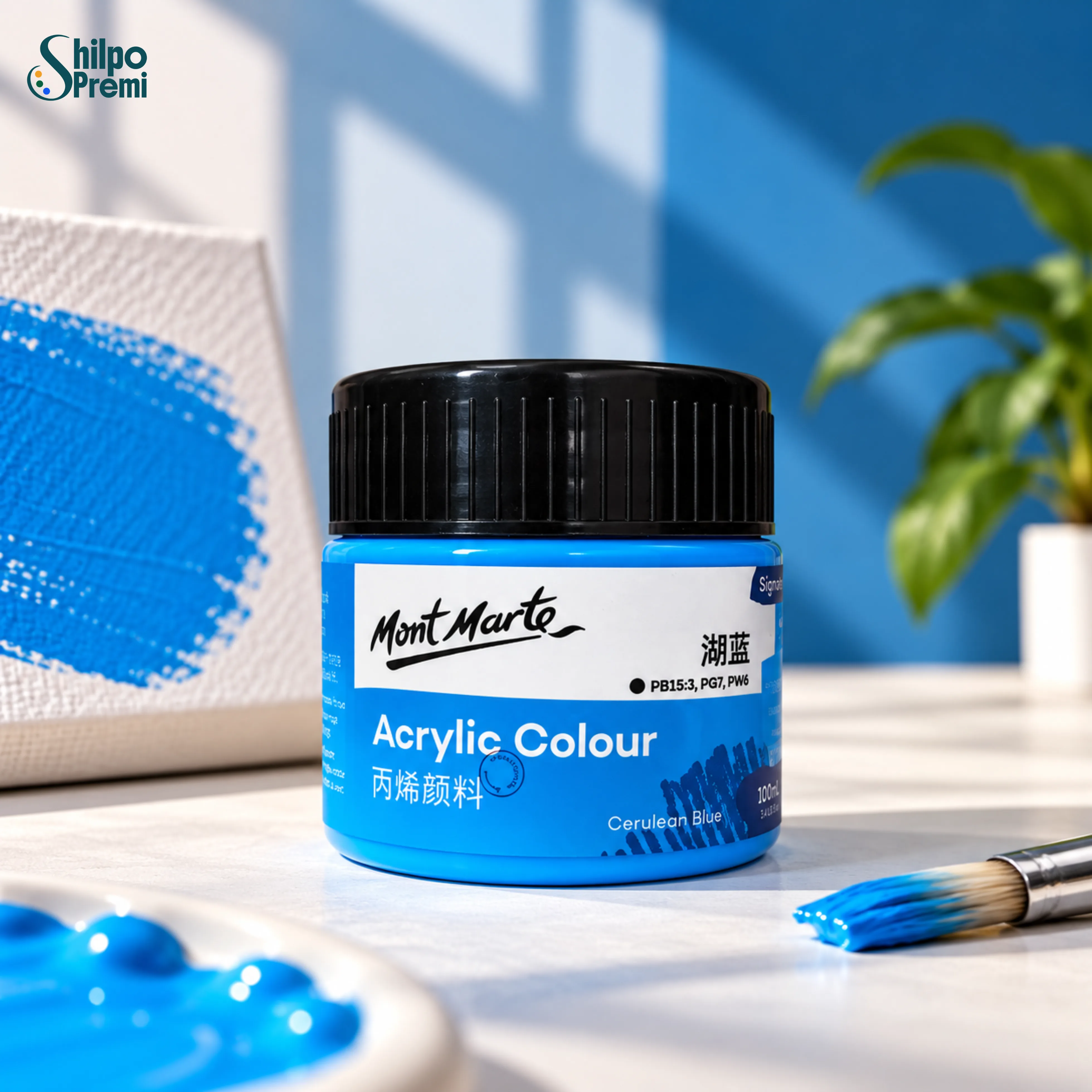 Mont Marte Acrylic Colour Paint Signature – Cerulean Blue, 100ml