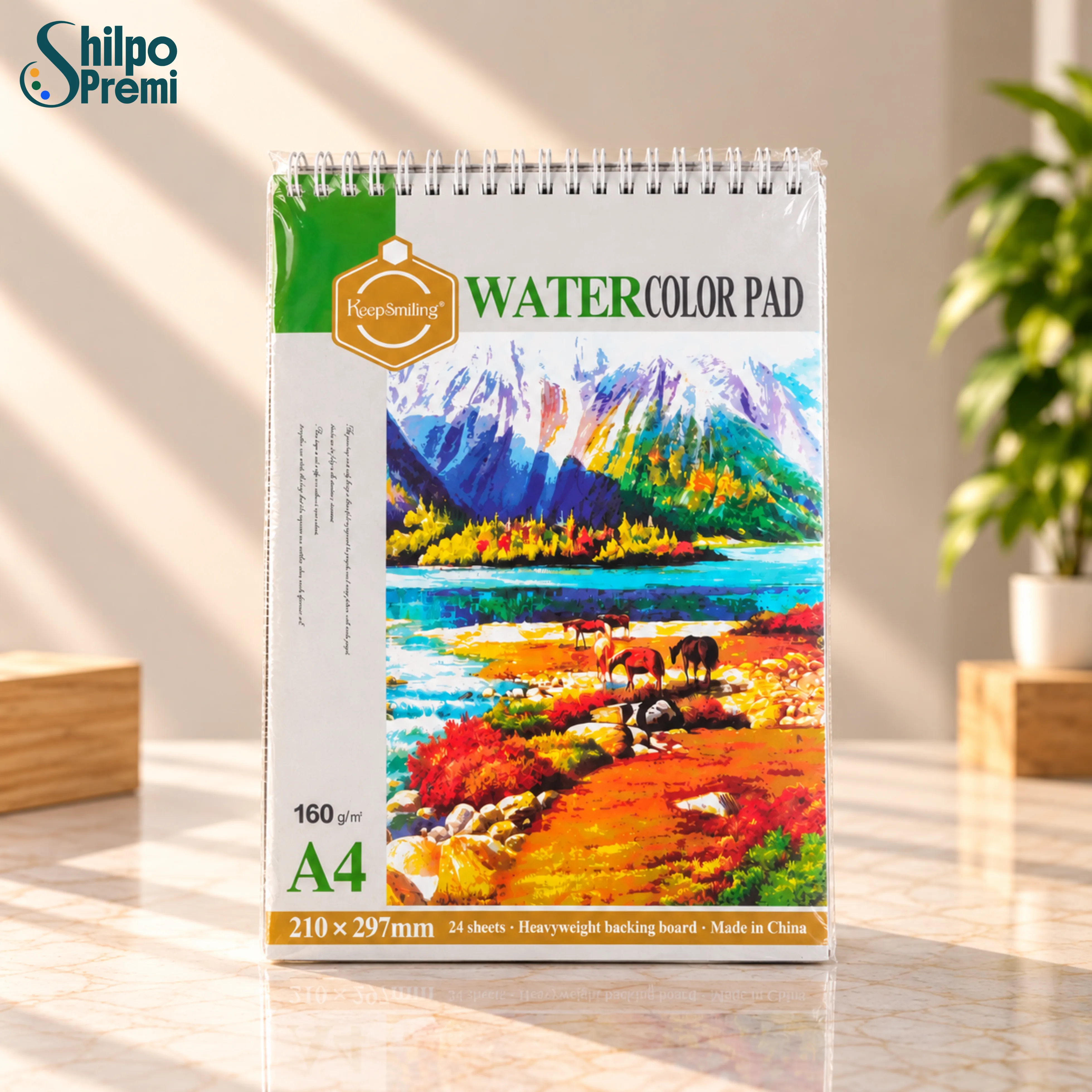 Keep Smiling Watercolor Pad A4 – 160 GSM, 24 Sheets