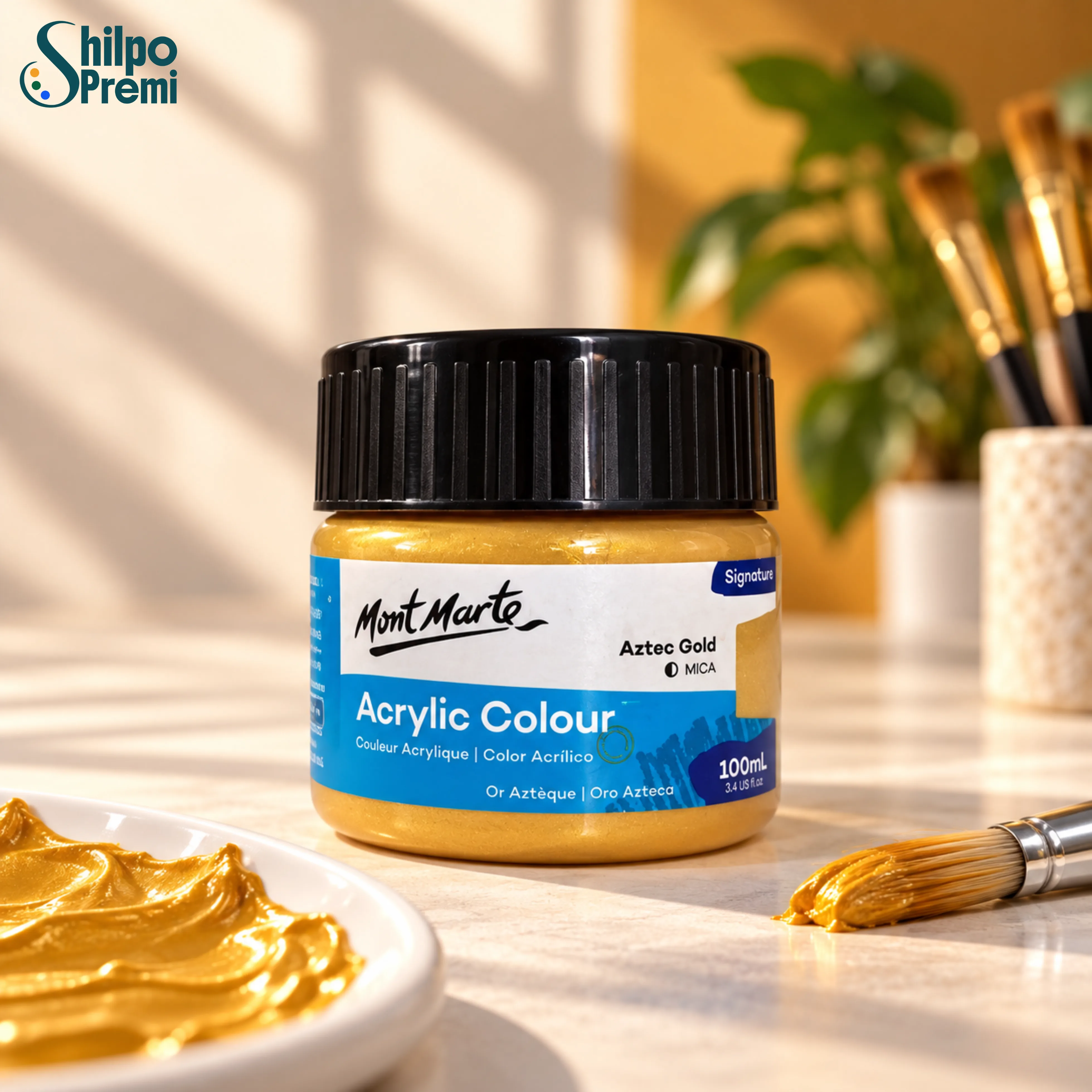 Mont Marte Acrylic Colour Paint Signature – Aztec Gold, 100ml