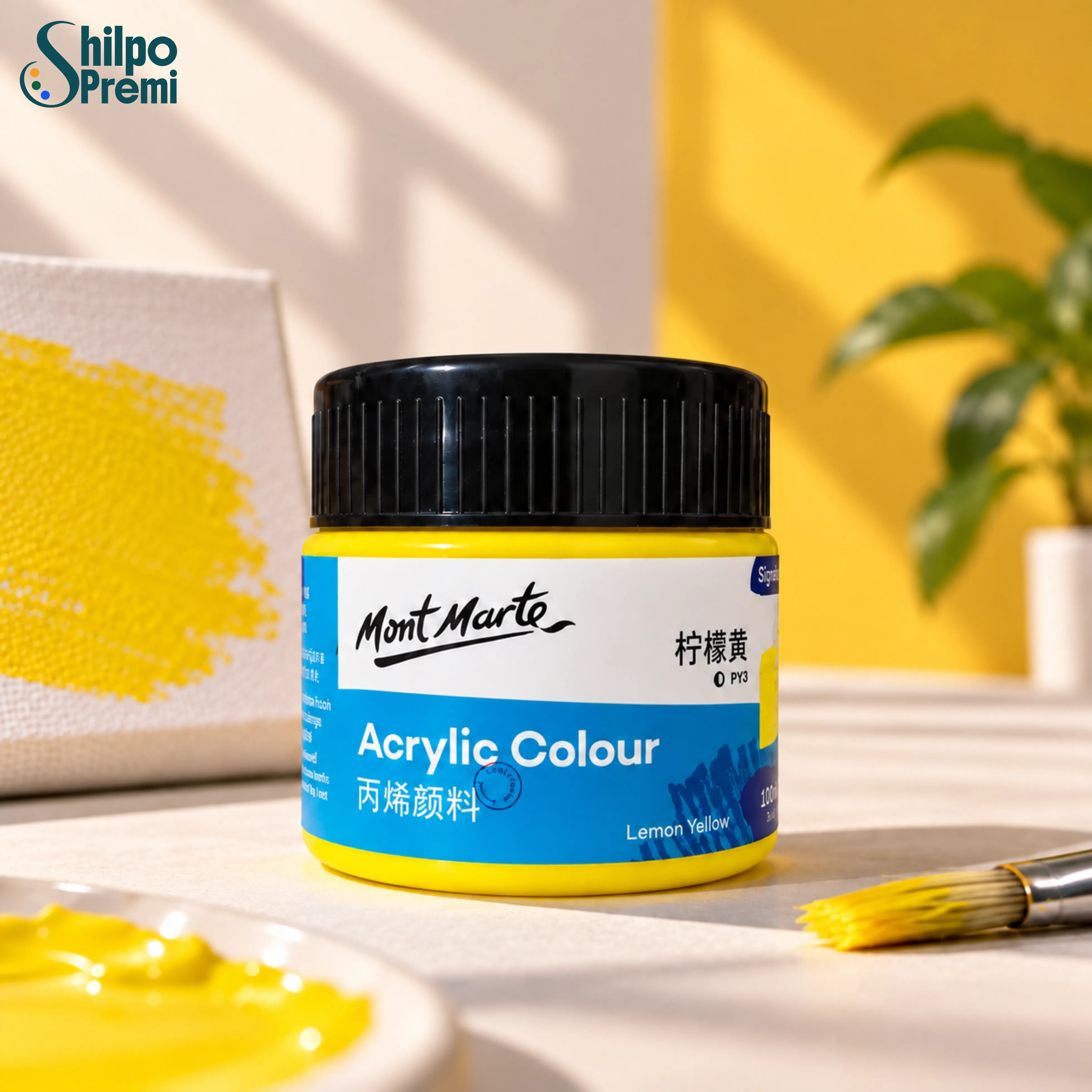 Mont Marte Acrylic Colour Paint Signature – Lemon Yellow, 100ml